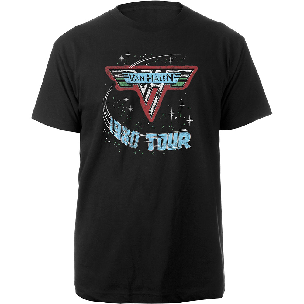 Tričko Van Halen - 1980 Tour, Unisex,Čierna,XXL