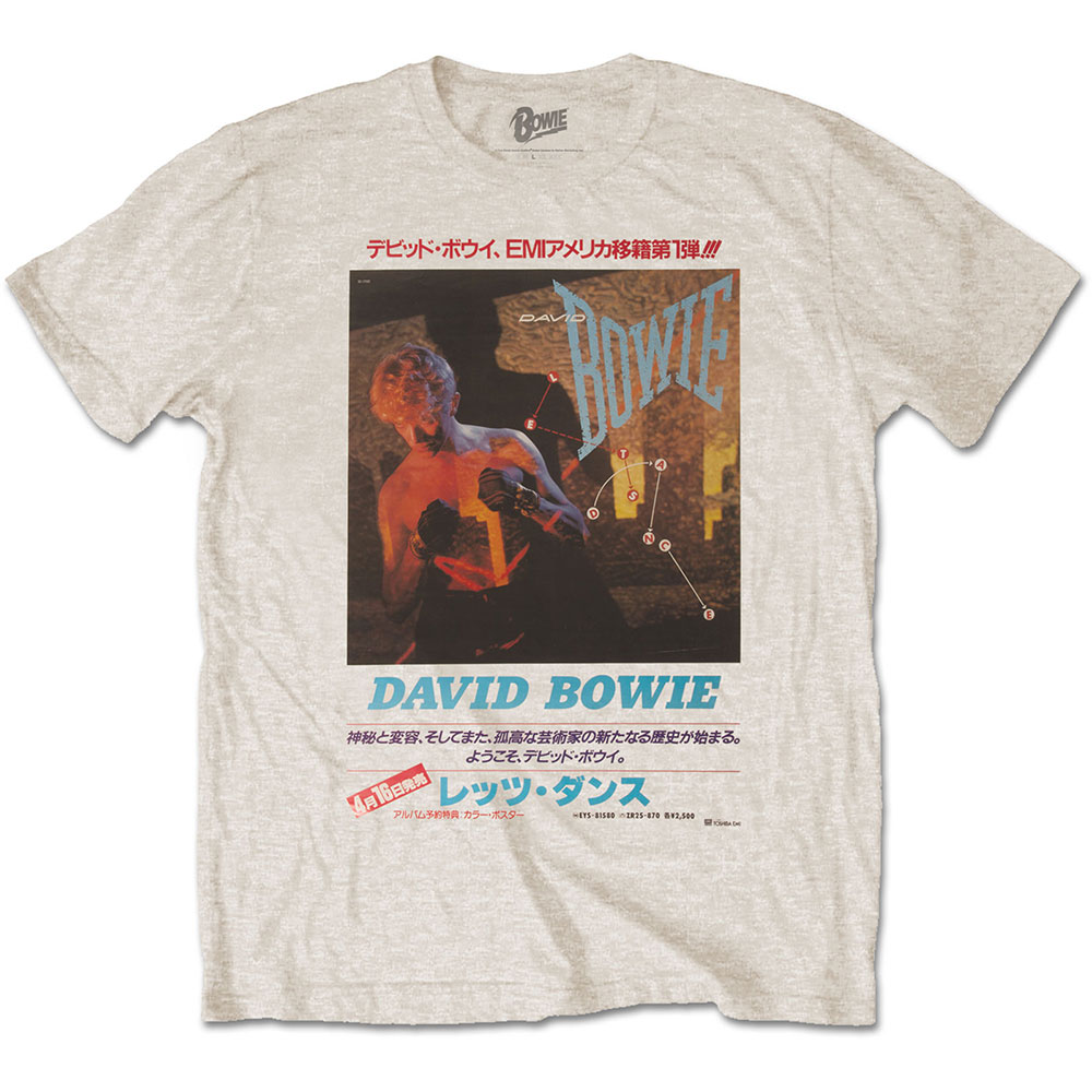 Tričko David Bowie - Japanese Text, Unisex,Natural,XL