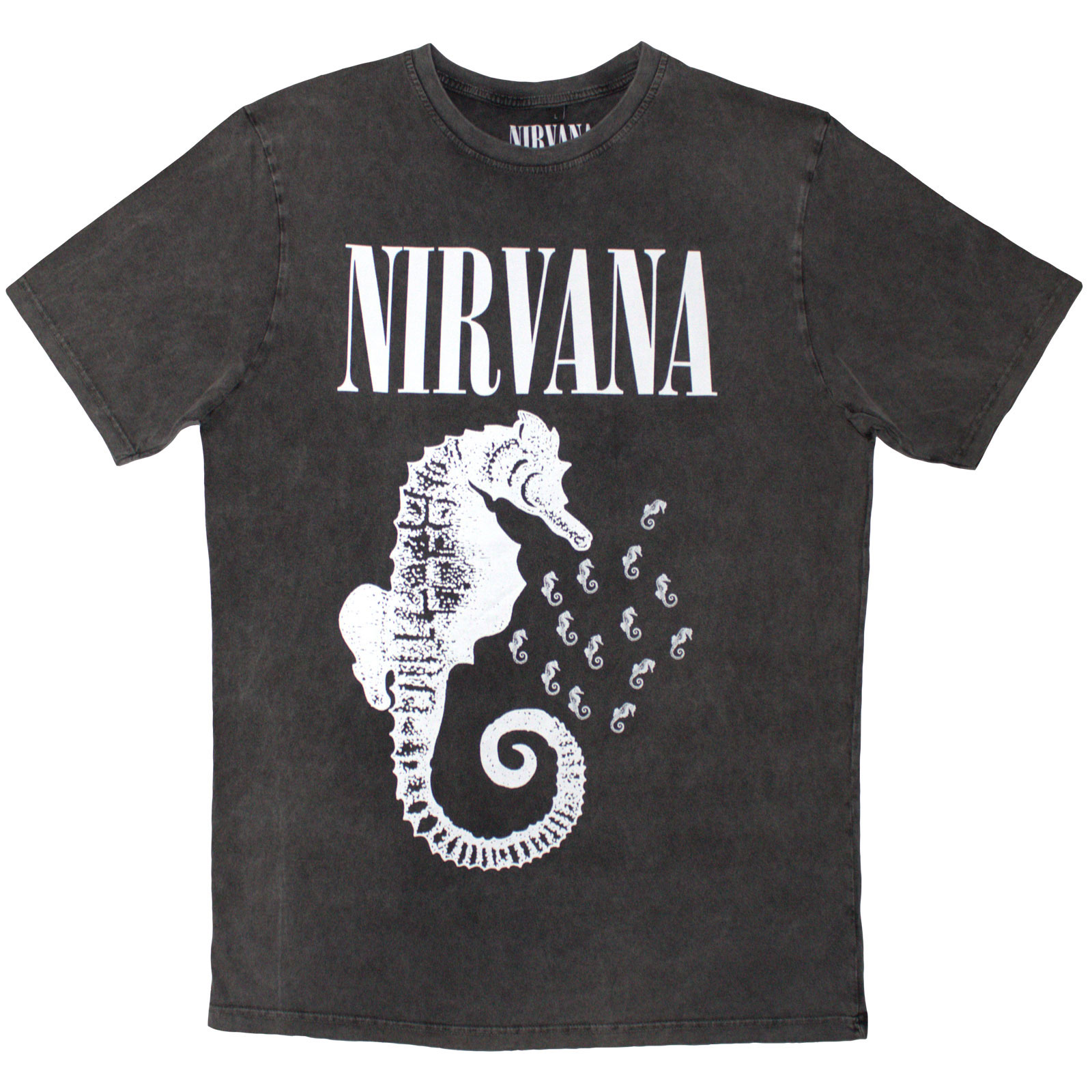 Tričko Nirvana - Seahorse & Logo Mono, Unisex,Šedá,XXL
