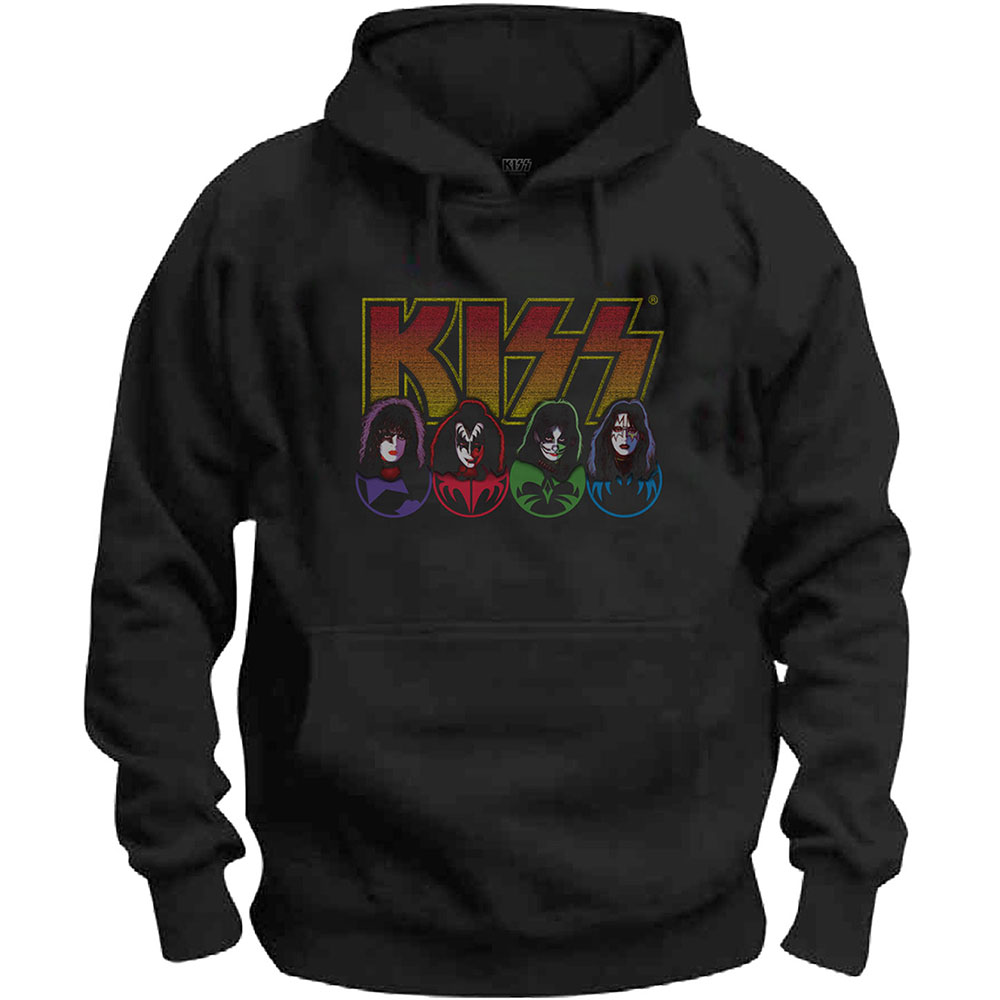 Mikina Kiss - Logo, Faces & Icons, Unisex,Čierna,XXL
