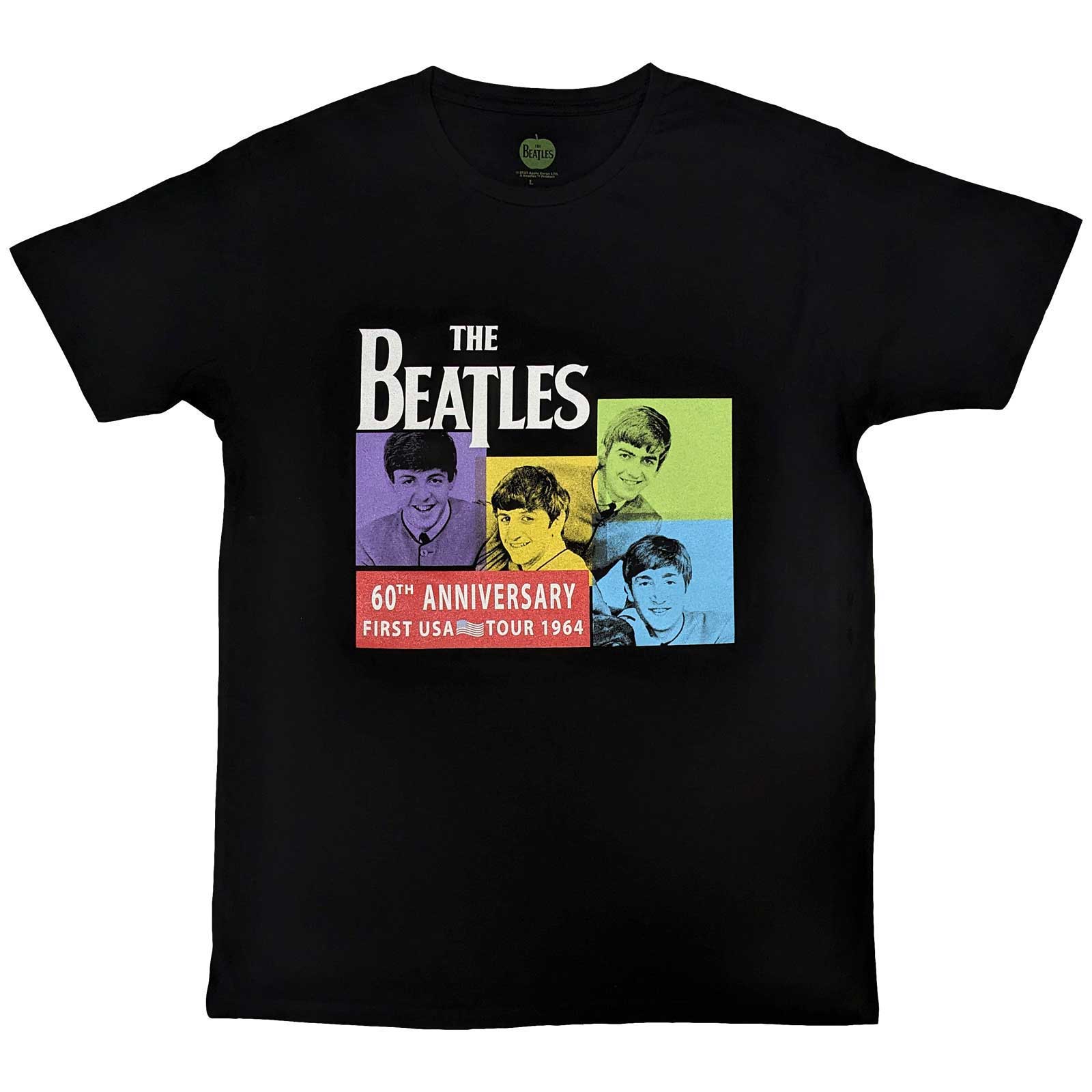 Tričko The Beatles - US 1964, Unisex,Čierna,XXL