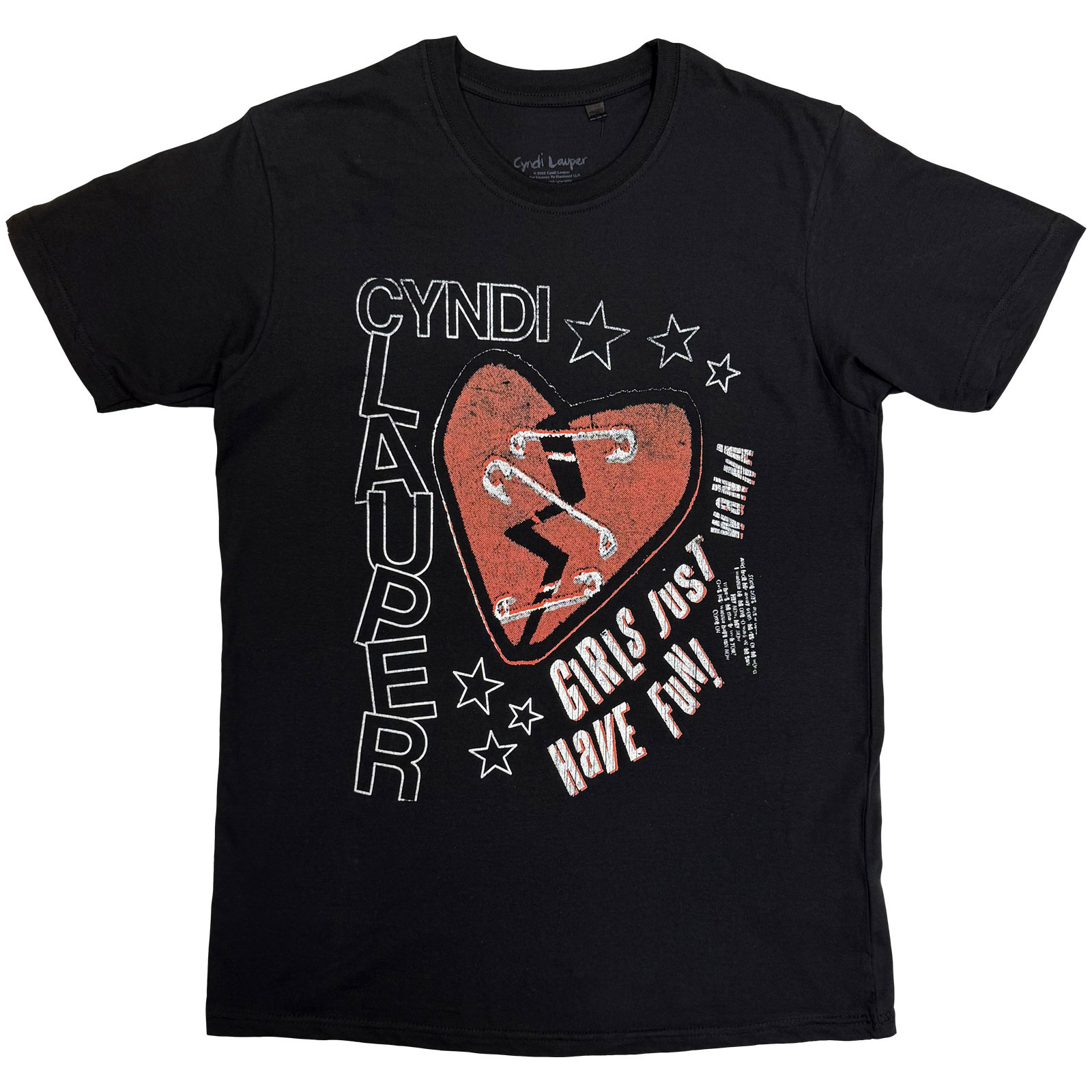 Tričko Cyndi Lauper - Heart, Unisex,Čierna,XXL