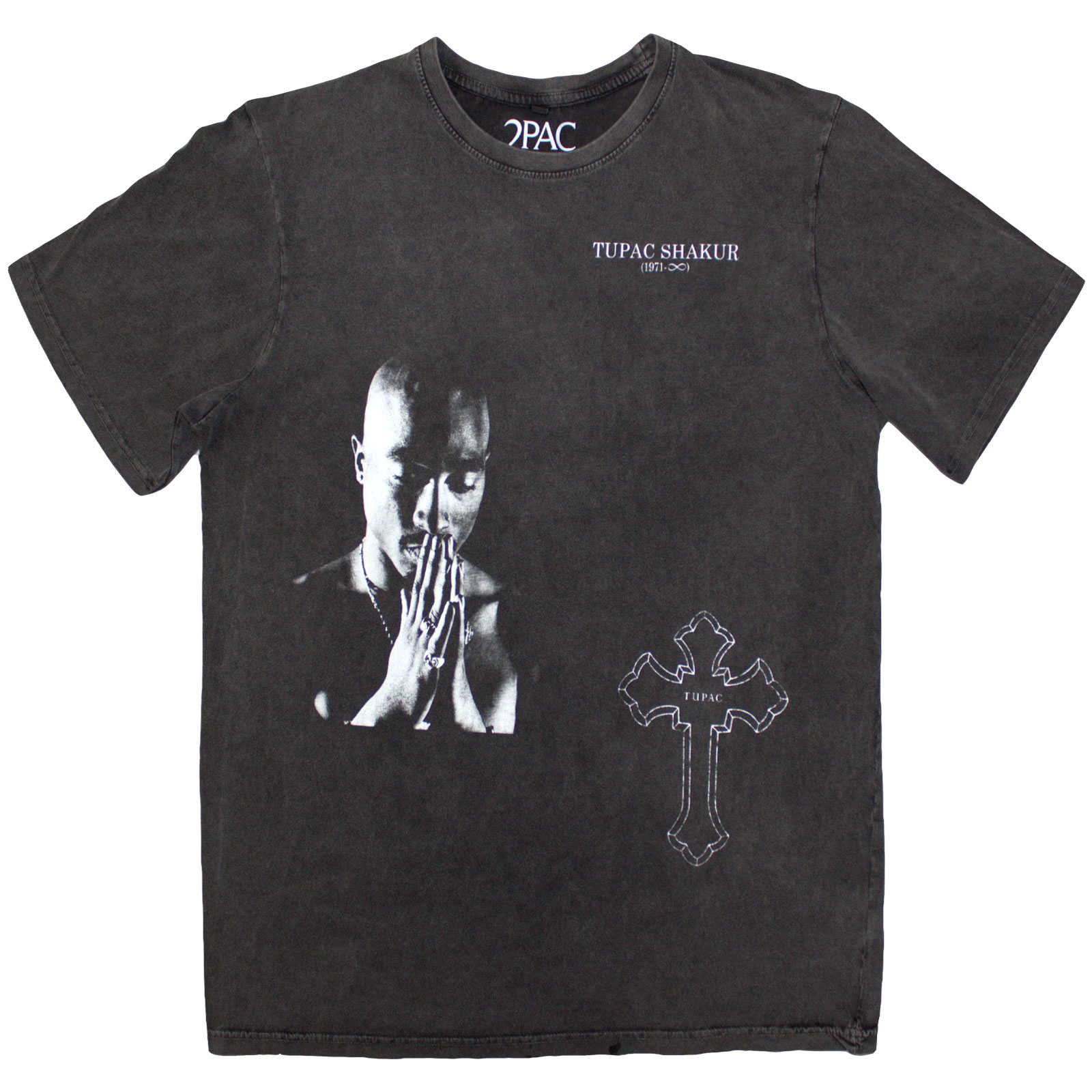 Tričko 2Pac - Photo Cross, Unisex,Šedá,XXL