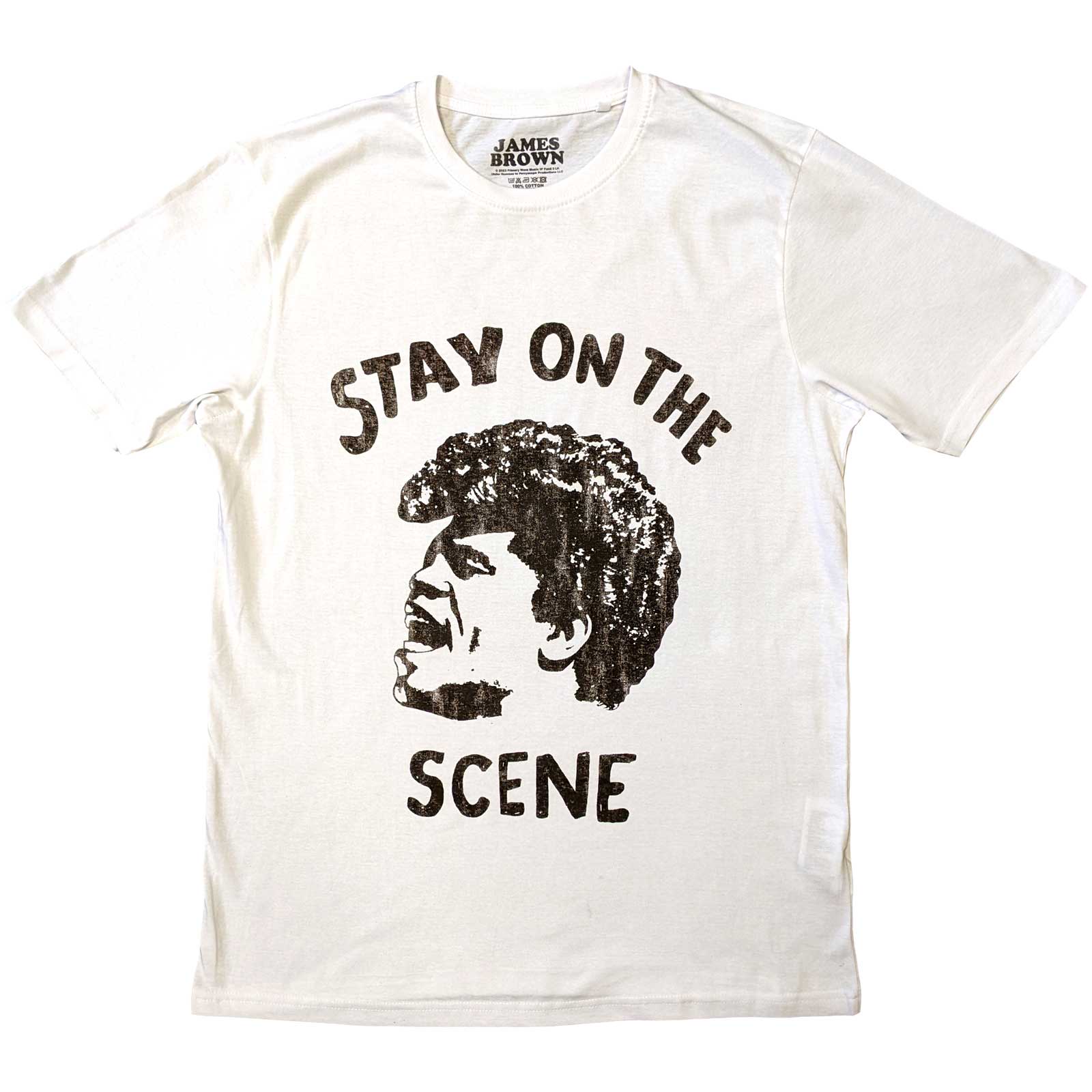 Tričko James Brown - Stay On The Scene, Unisex,Biela,XXL