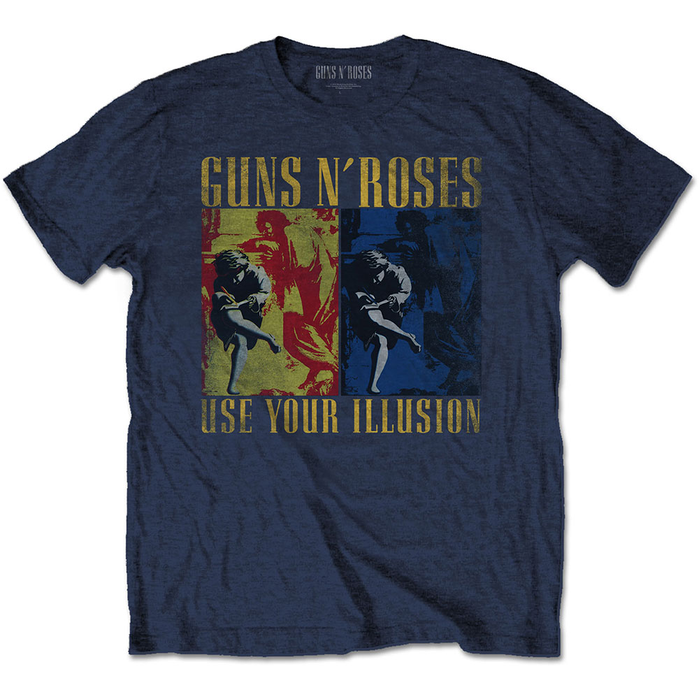 Tričko Guns N’ Roses - Use Your Illusion Navy, Unisex,Modrá,XXL
