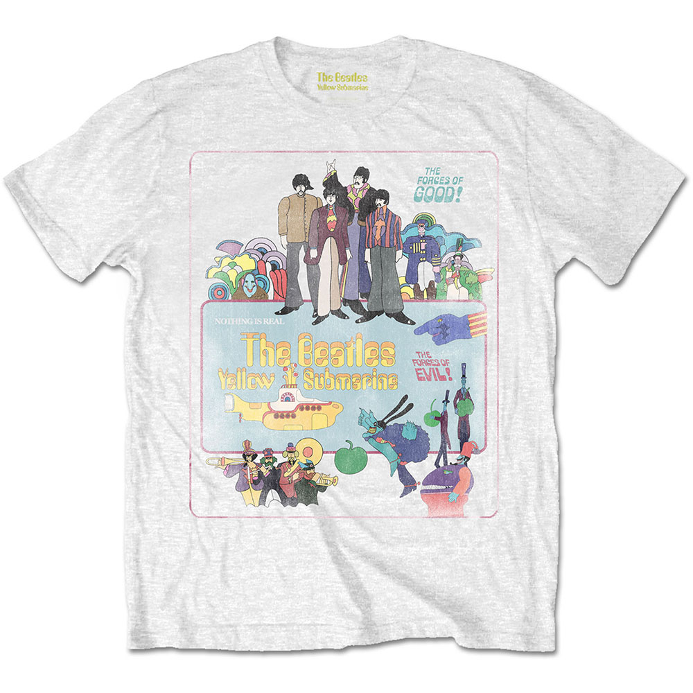 Tričko The Beatles - Yellow Submarine Vintage Movie Poster, Unisex,Biela,XXL