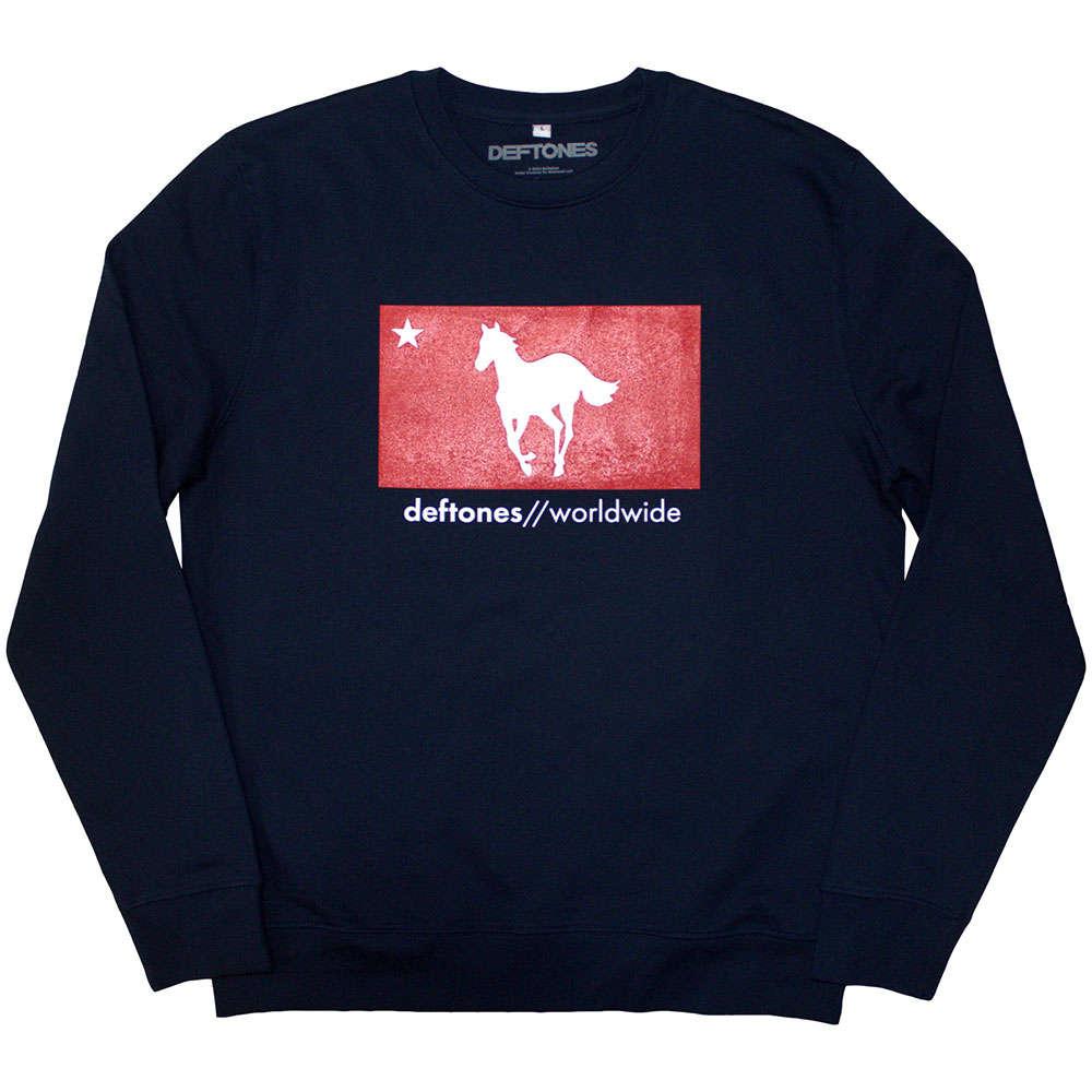 Crewneck Deftones - Star & Pony, Unisex,Modrá,L