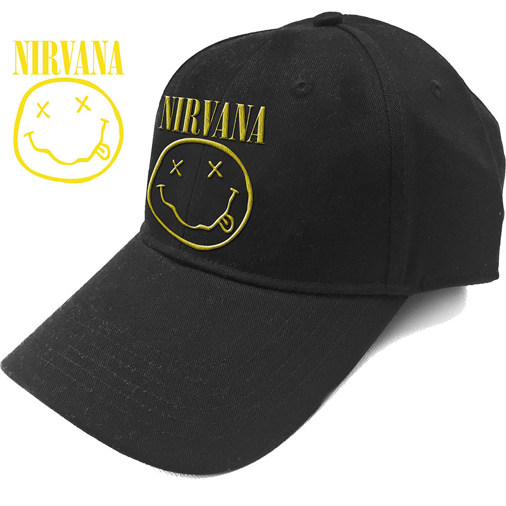 Šiltovka Nirvana - Logo & Smiley, Unisex,Čierna,Univerzálna