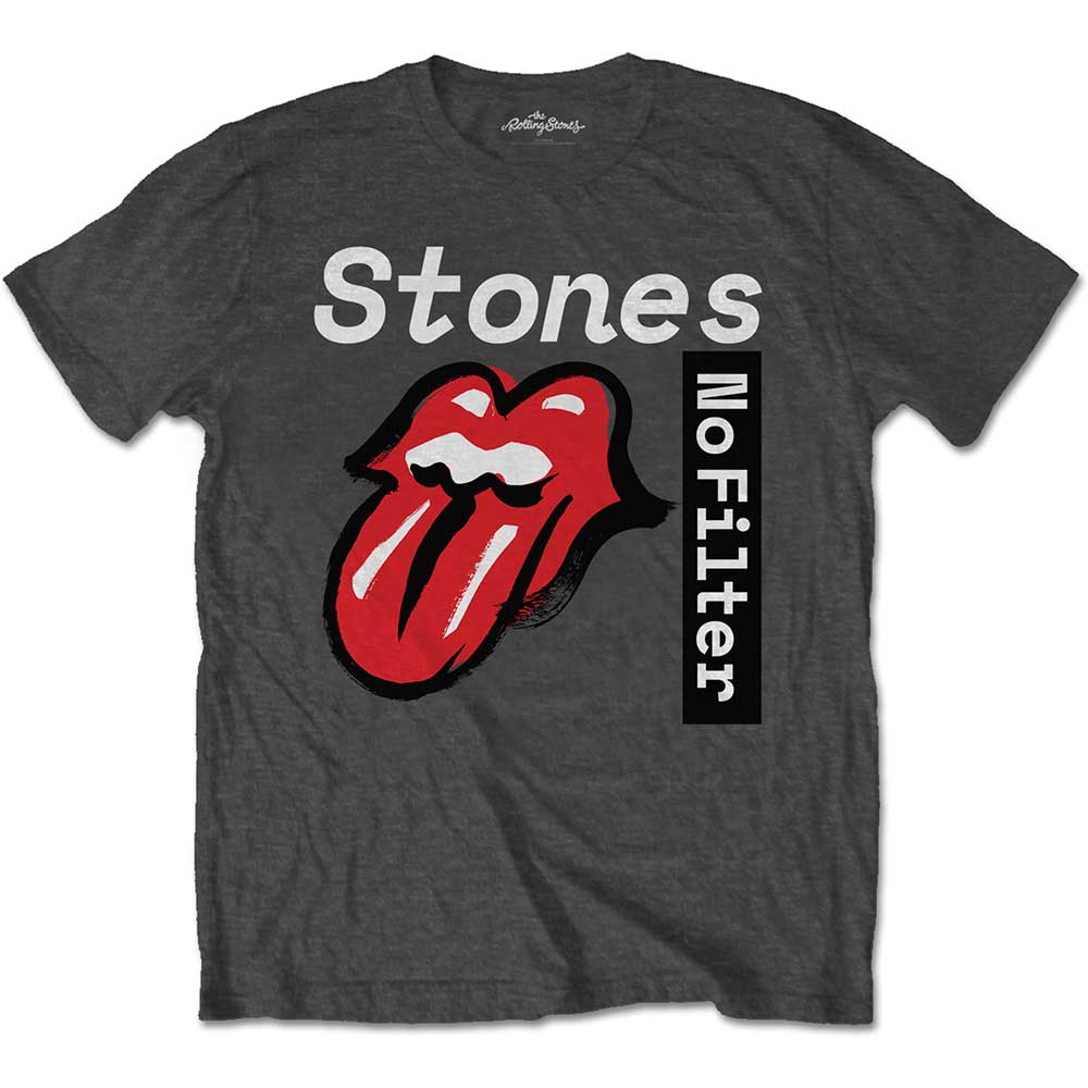 Tričko The Rolling Stones - No Filter Text, Unisex,Šedá,XXL