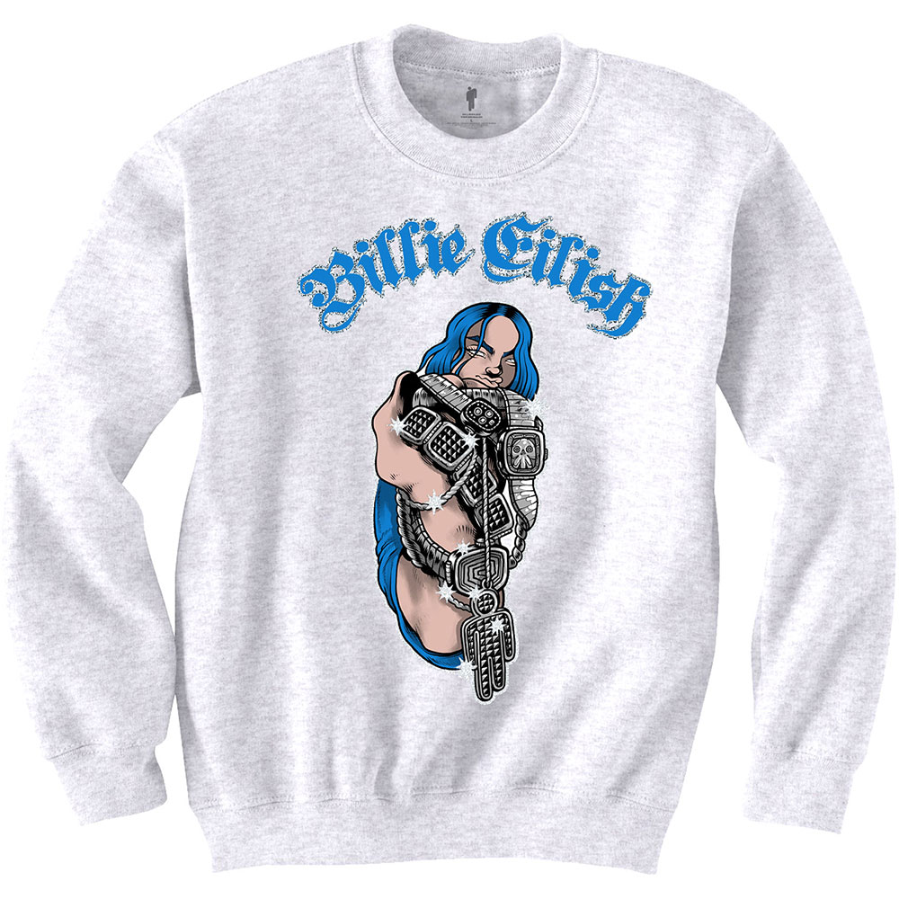Crewneck Billie Eilish - Bling, Unisex,Biela,XXL