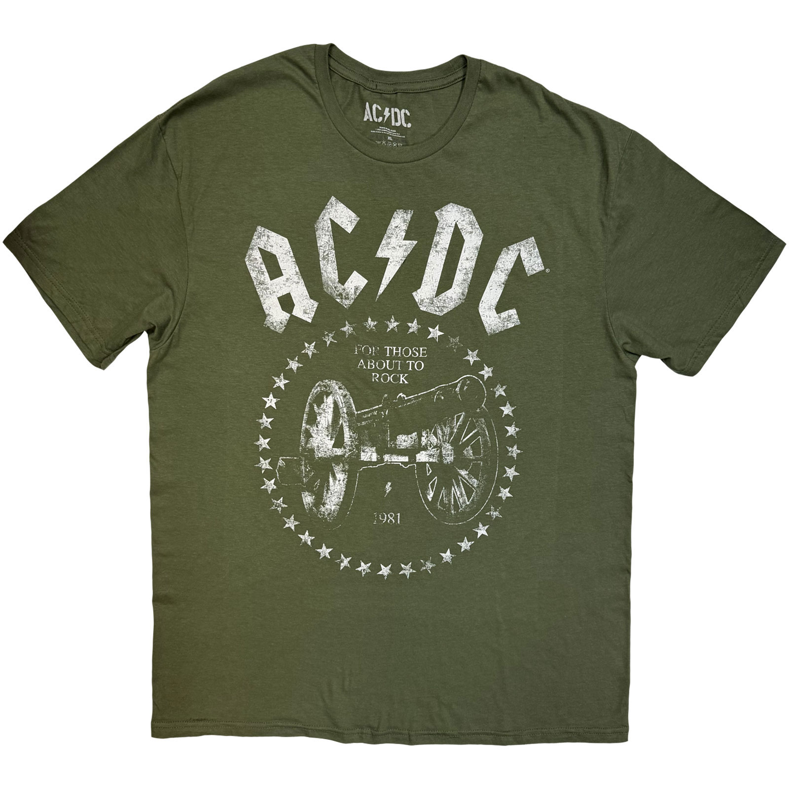 Tričko AC/DC - For Those About To Rock Tour '25, Unisex,Zelená,XL