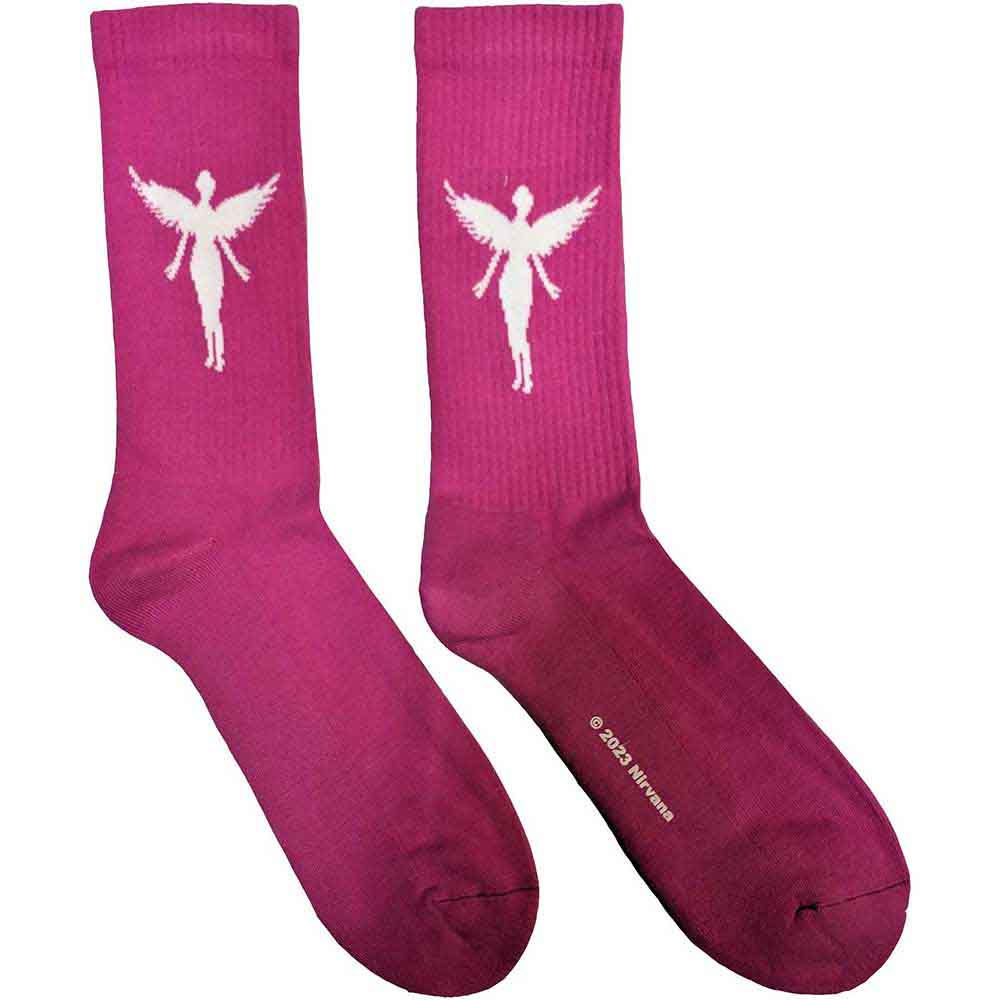Ponožky Nirvana - In Utero White Angel, Unisex,Ružová,UK 7 - 11