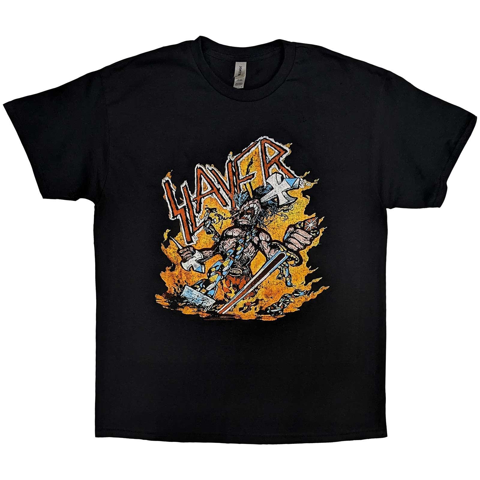 Tričko Slayer - Cartoon Flames, Unisex,Čierna,XXL