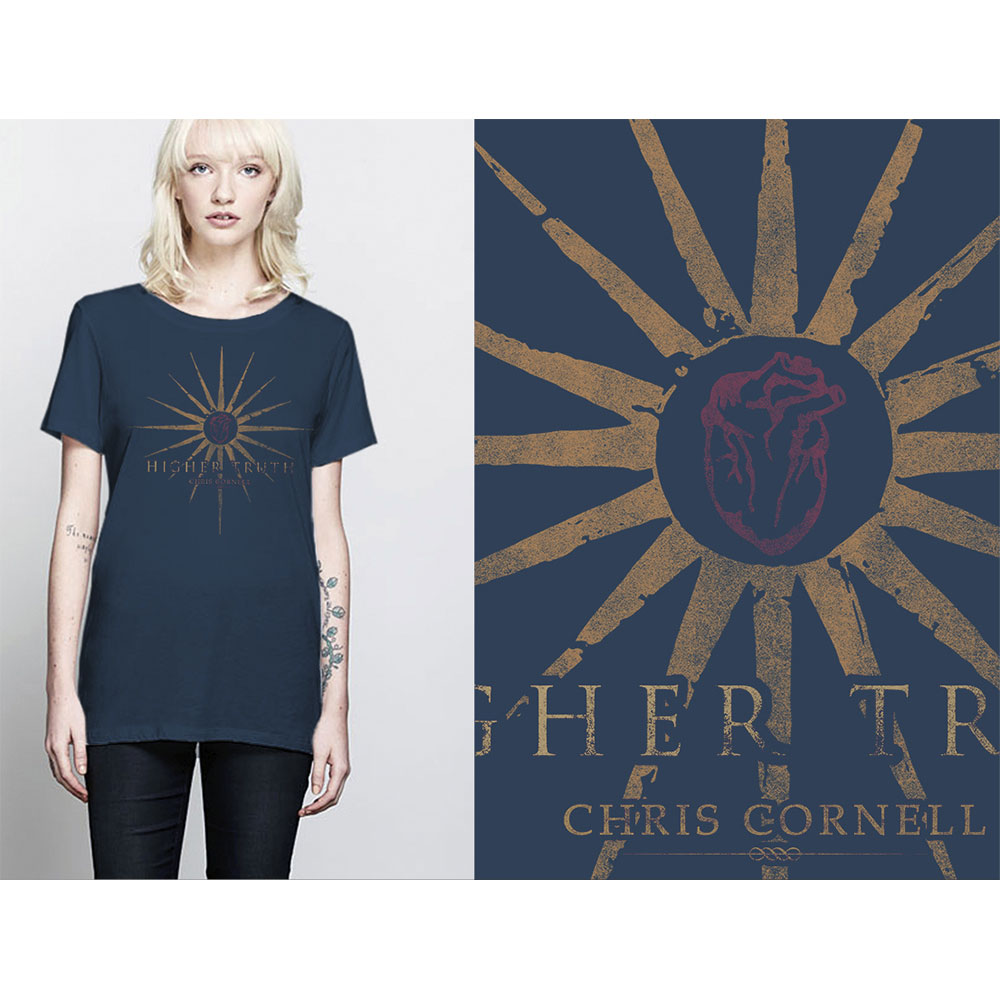 Tričko Chris Cornell - Higher Truth, Žena,Modrá,XXL
