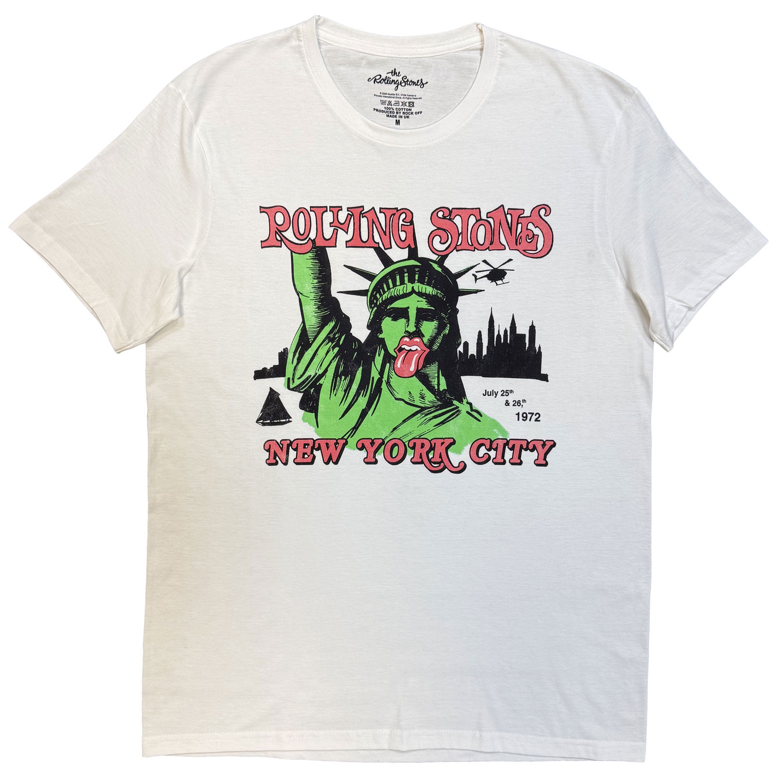Tričko The Rolling Stones - New York City 1972, Unisex,Biela,XXL