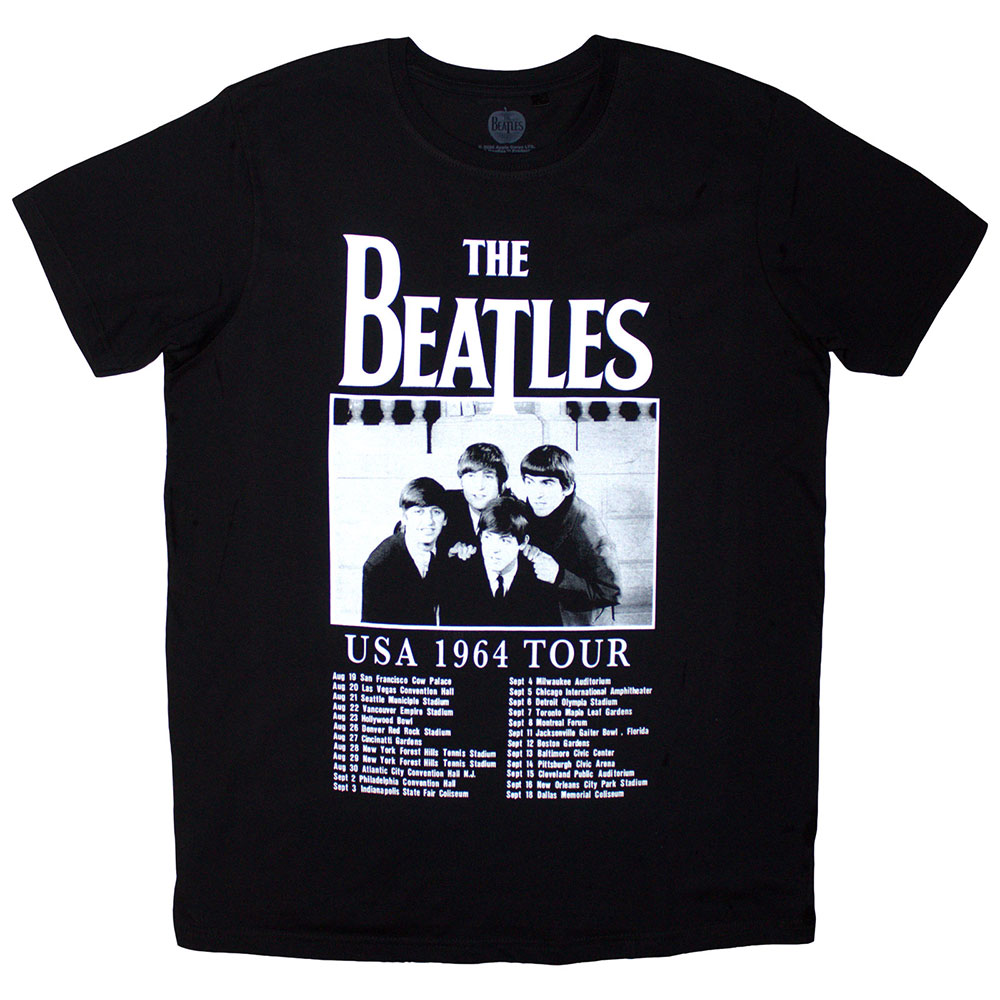 Tričko The Beatles - Tour '64 Dates, Unisex,Čierna,XXL