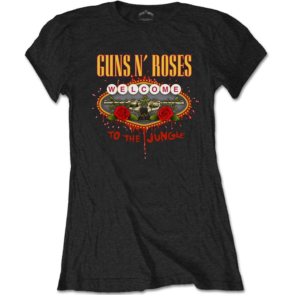 Tričko Guns N’ Roses - Welcome to the Jungle, Žena,Čierna,XXL