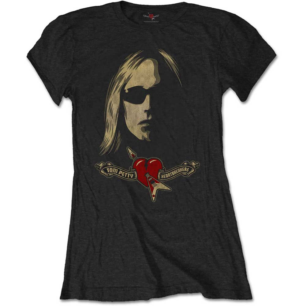 Tričko Tom Petty & The Heartbreakers - Shades & Logo, Žena,Čierna,XXL
