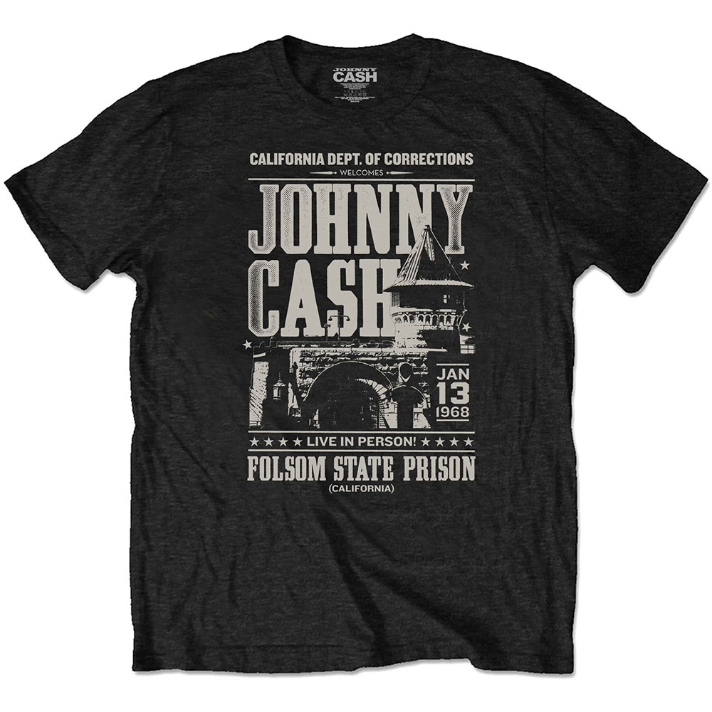 Tričko Johnny Cash - Prison Poster, Unisex,Čierna,S