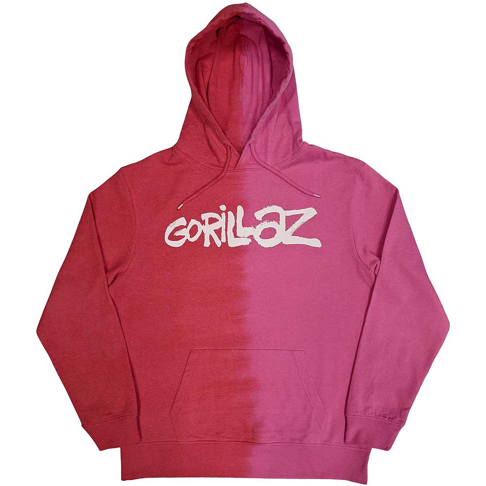 Mikina Gorillaz - Two-Tone Brush Logo, Unisex,Červená,XXL
