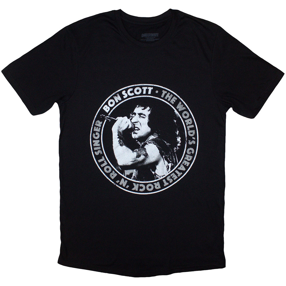 Tričko Bon Scott - World's Greatest RnR Singer, Unisex,Čierna,S