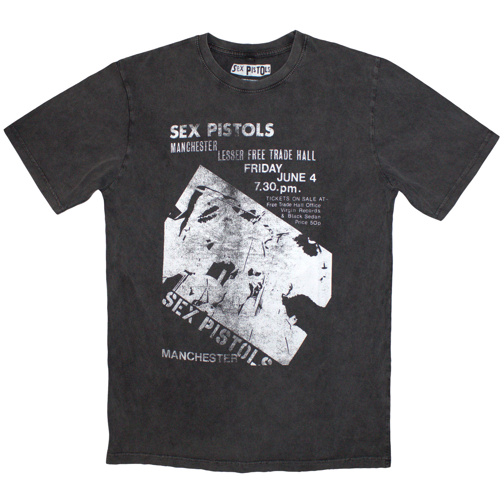 Tričko Sex Pistols - Manchester Flyer, Unisex,Šedá,XXL