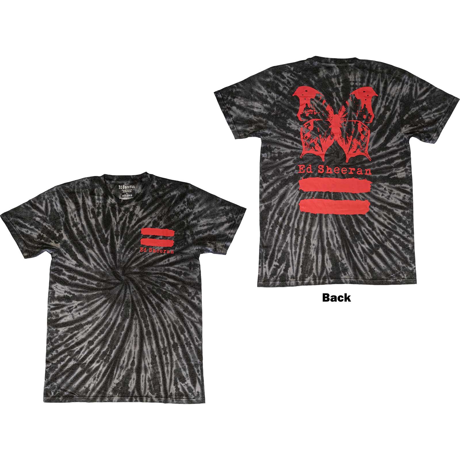 Tričko Ed Sheeran - Red Equals Butterfly, Unisex,Čierna,XXL
