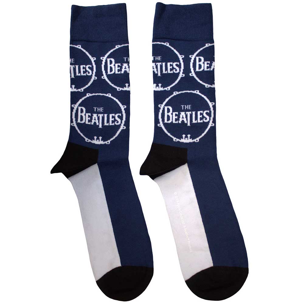 Ponožky The Beatles - Drum Logo Repeat, Unisex,Modrá,UK 7 - 11