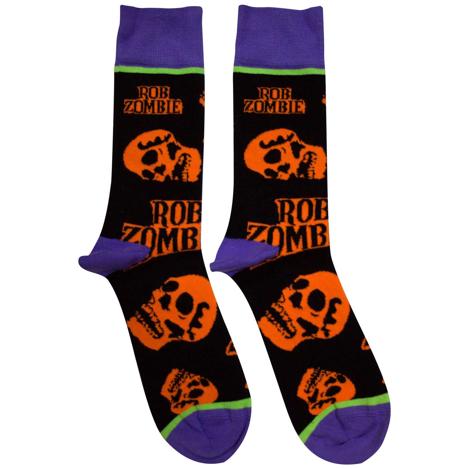 Ponožky Rob Zombie - Orange Skulls, Unisex,Čierna,UK 7 - 11