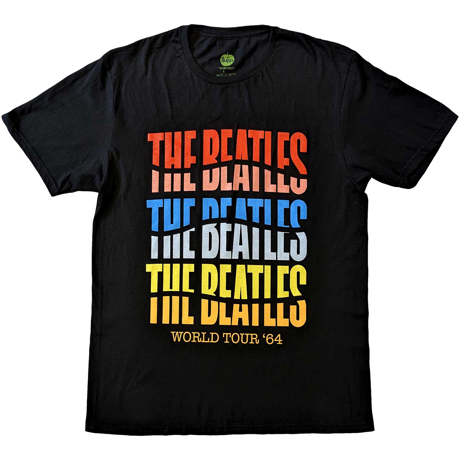 Tričko The Beatles - Colour Wave, Unisex,Čierna,XXL