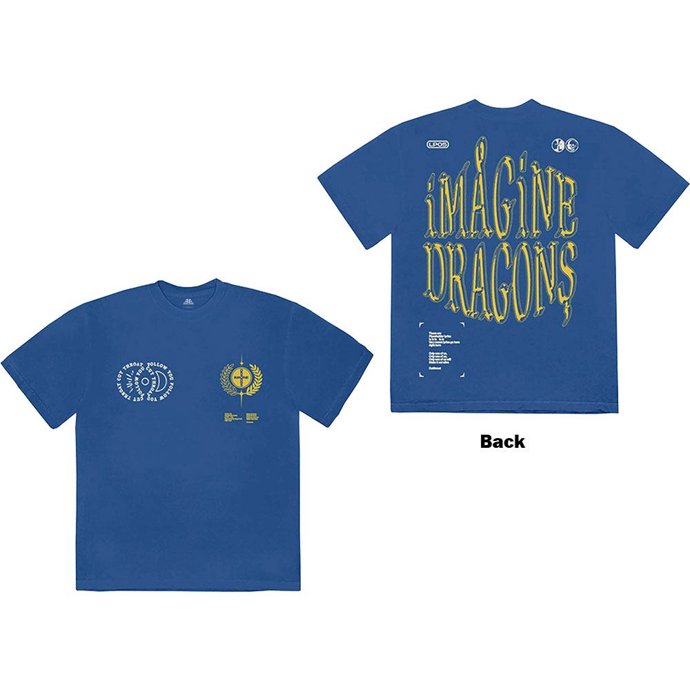 Tričko Imagine Dragons - Lyrics, Unisex,Modrá,XXL