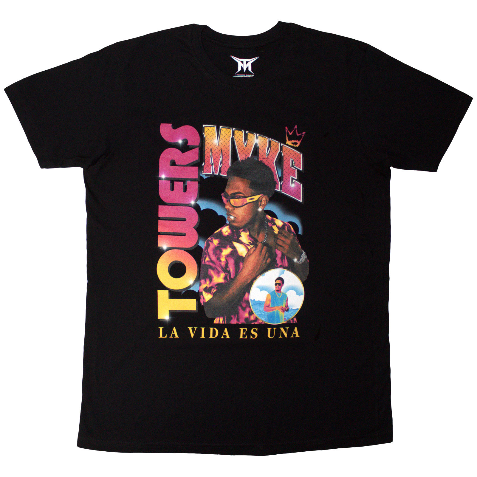 Tričko Myke Towers - Throwback, Unisex,Čierna,XXL