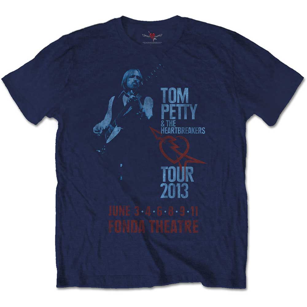Tričko Tom Petty & The Heartbreakers - Fonda Theatre, Unisex,Modrá,S