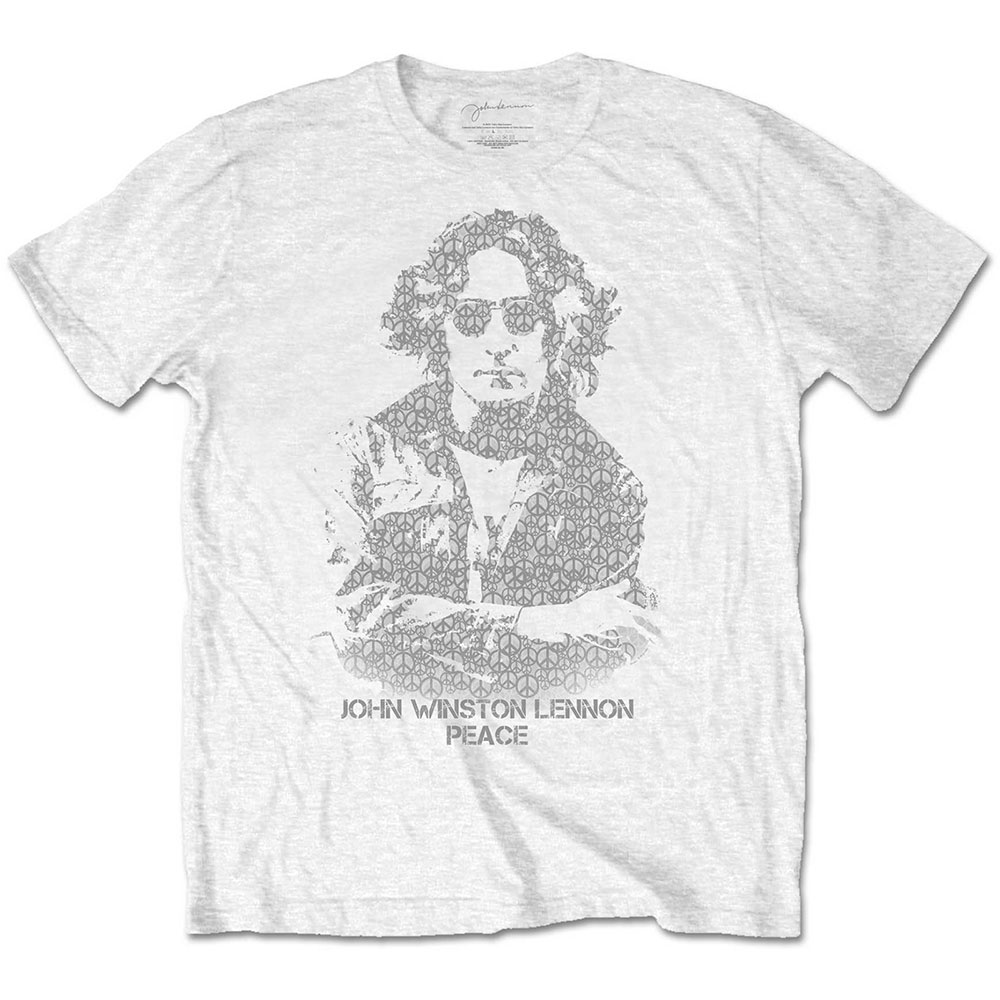 Tričko John Lennon - Peace, Unisex,Biela,XXL