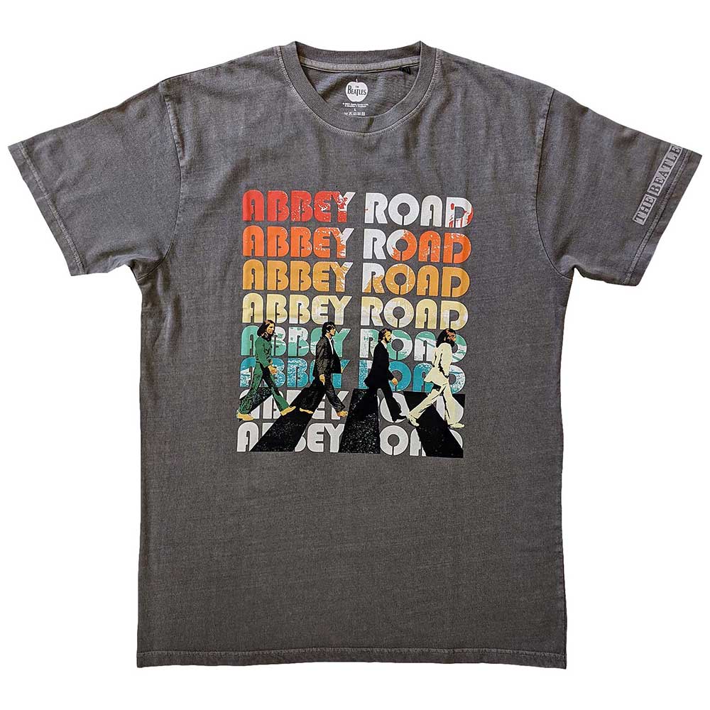 Tričko The Beatles - Abbey Stacked, Unisex,Šedá,XXL