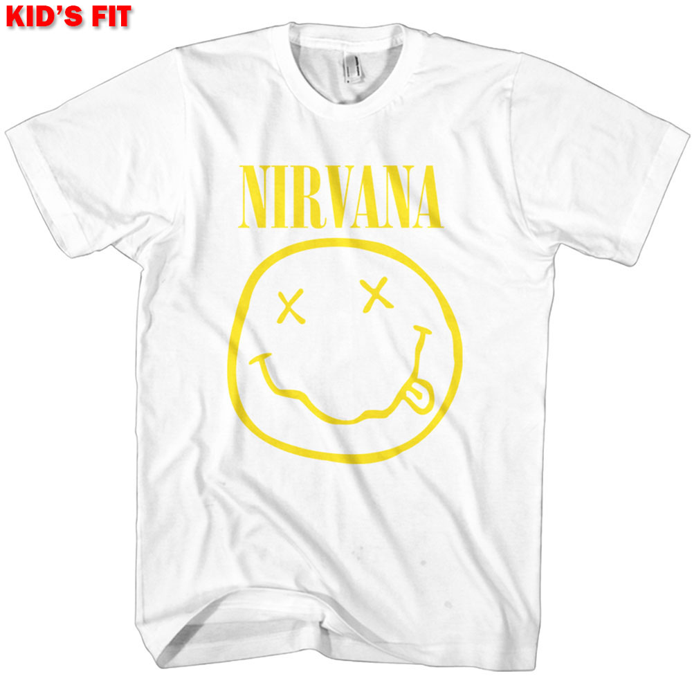 Tričko Nirvana - Yellow Smiley, Dieťa,Biela,9 – 10 rokov