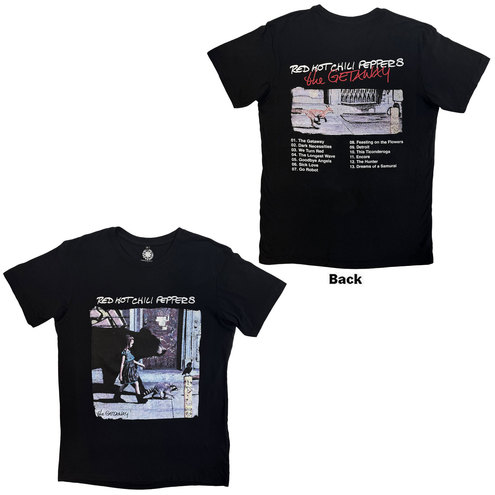 Tričko Red hot chili peppers - The Getaway Tracklist, Unisex,Čierna,XXL