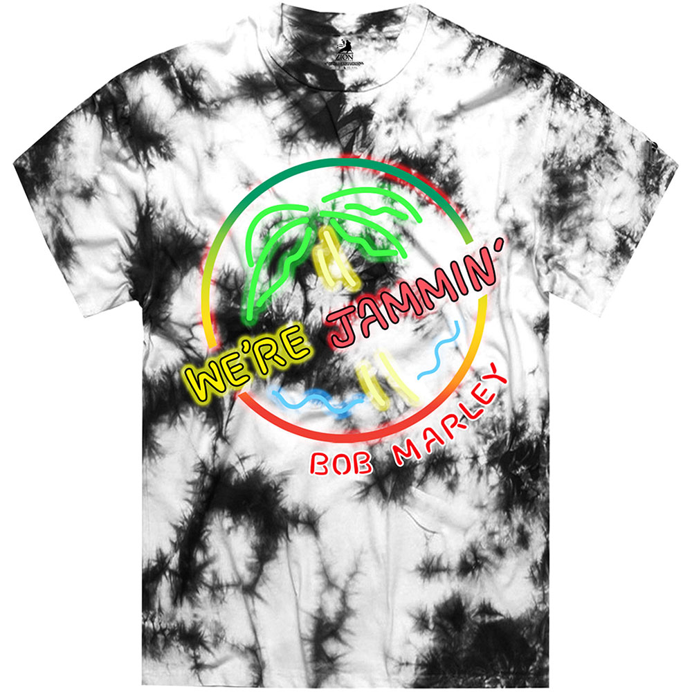 Tričko Bob Marley - Neon Sign, Unisex,Biela,XXL