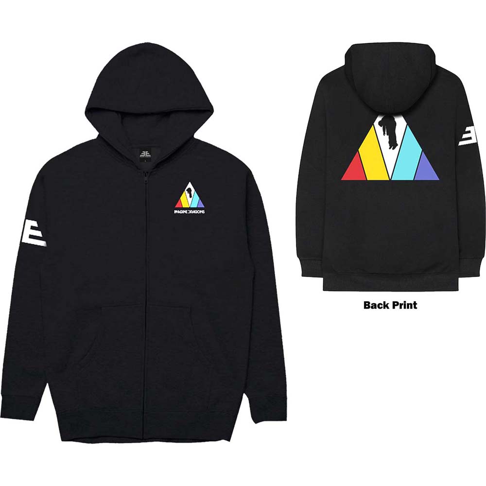 Mikina na zips Imagine Dragons - Triangle, Unisex,Čierna,4XL