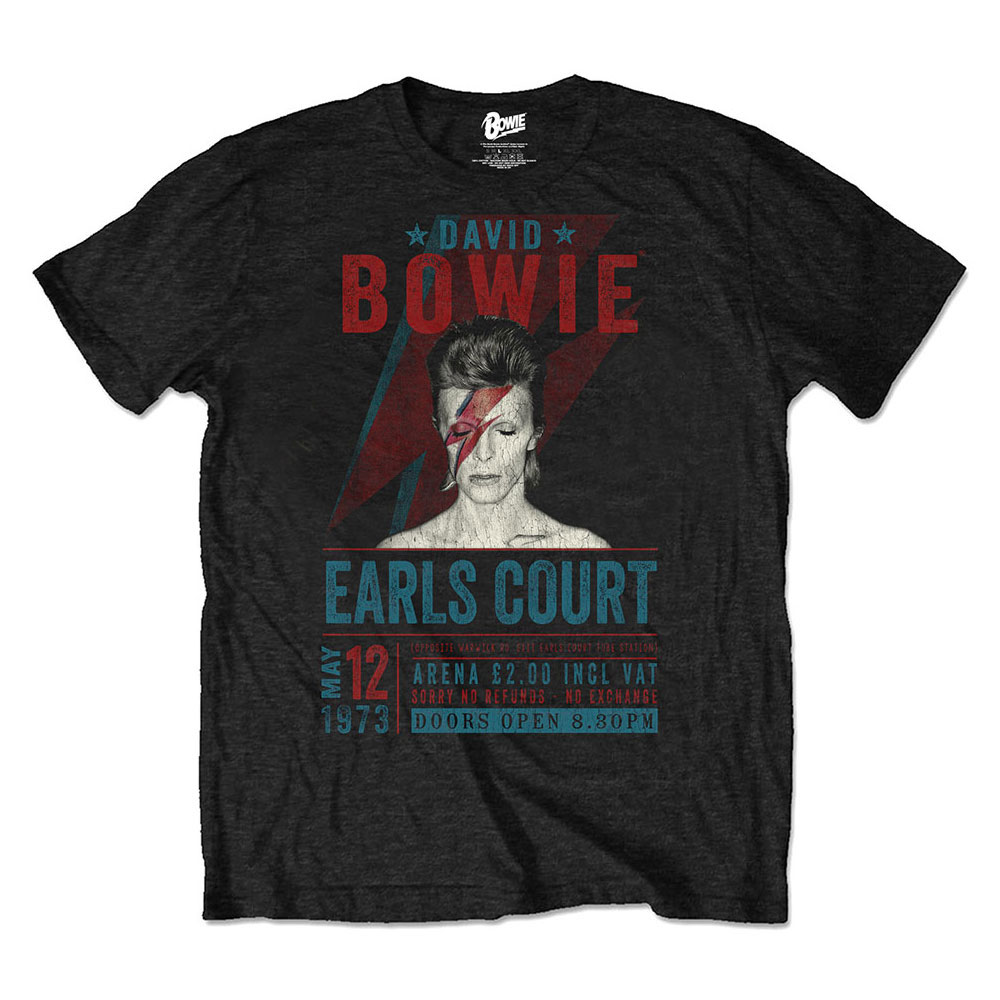 Tričko David Bowie - Earls Court '73, Unisex,Čierna,XXL