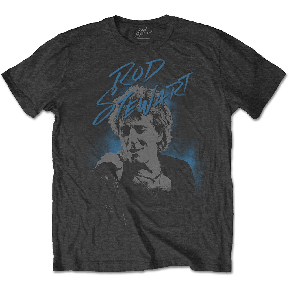 Tričko Rod Stewart - Scribble Photo, Unisex,Šedá,XL