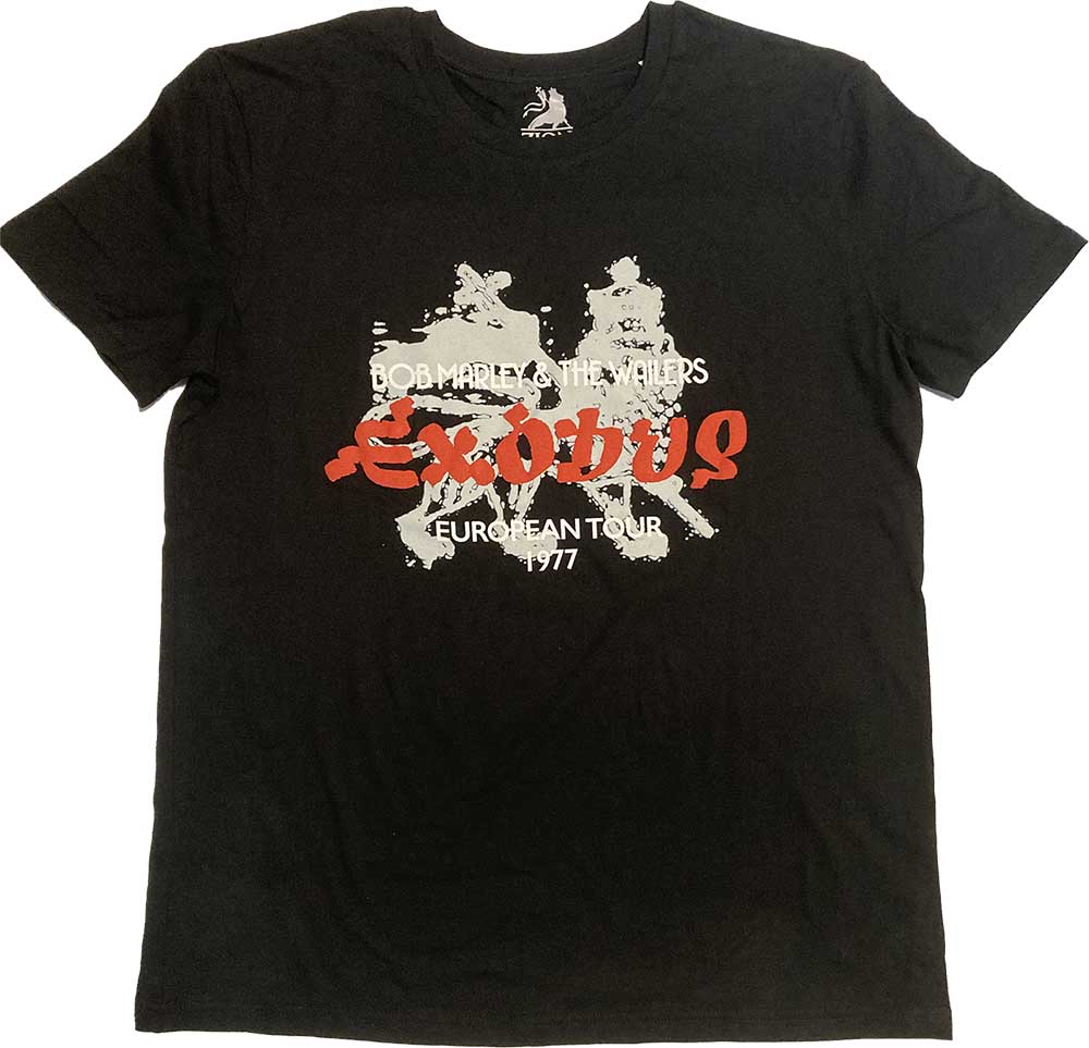 Tričko Bob Marley - Exodus European Tour '77, Unisex,Čierna,XXL