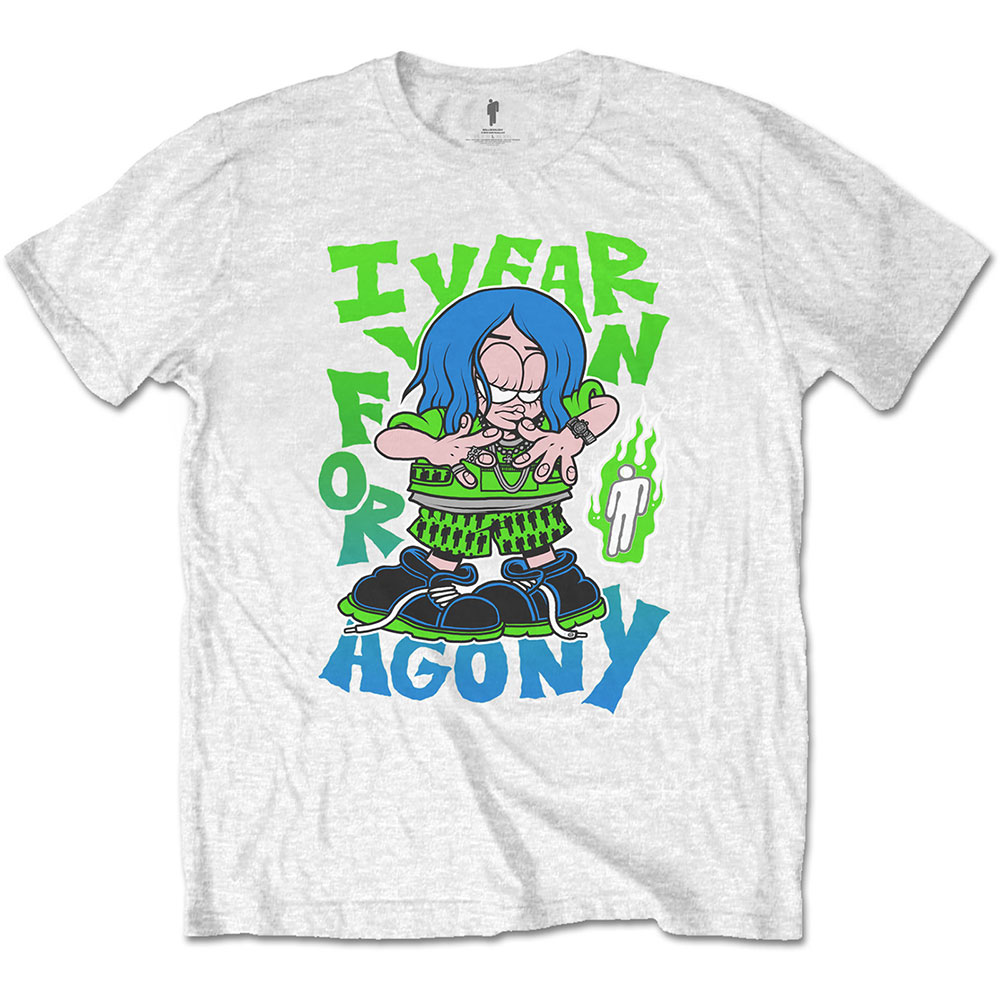 Tričko Billie Eilish - Agony, Unisex,Biela,XXL