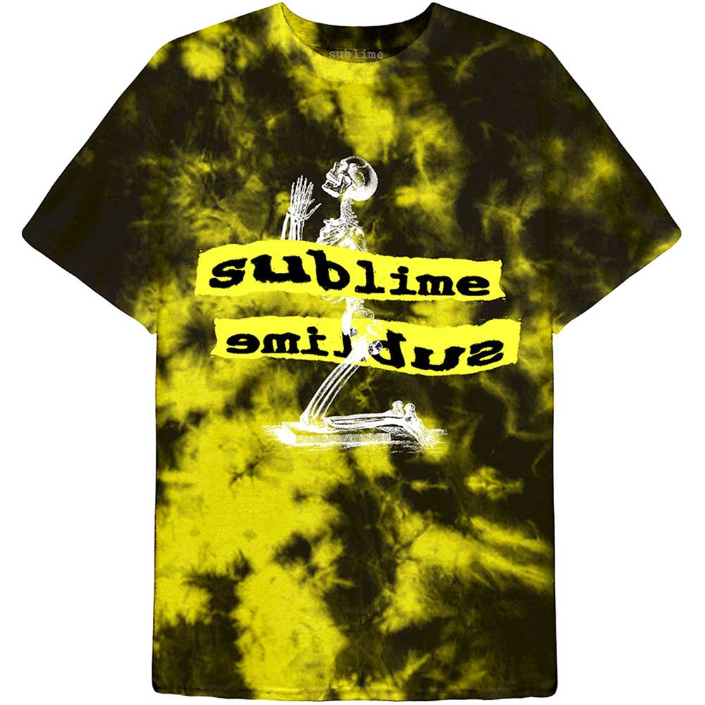 Tričko Sublime - Praying Skeleton, Unisex,Žltá,M