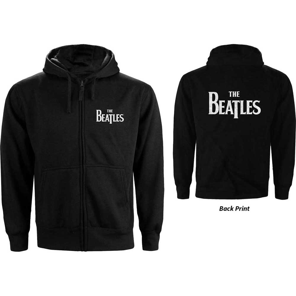 Mikina na zips The Beatles - Drop T Logo, Unisex,Čierna,4XL