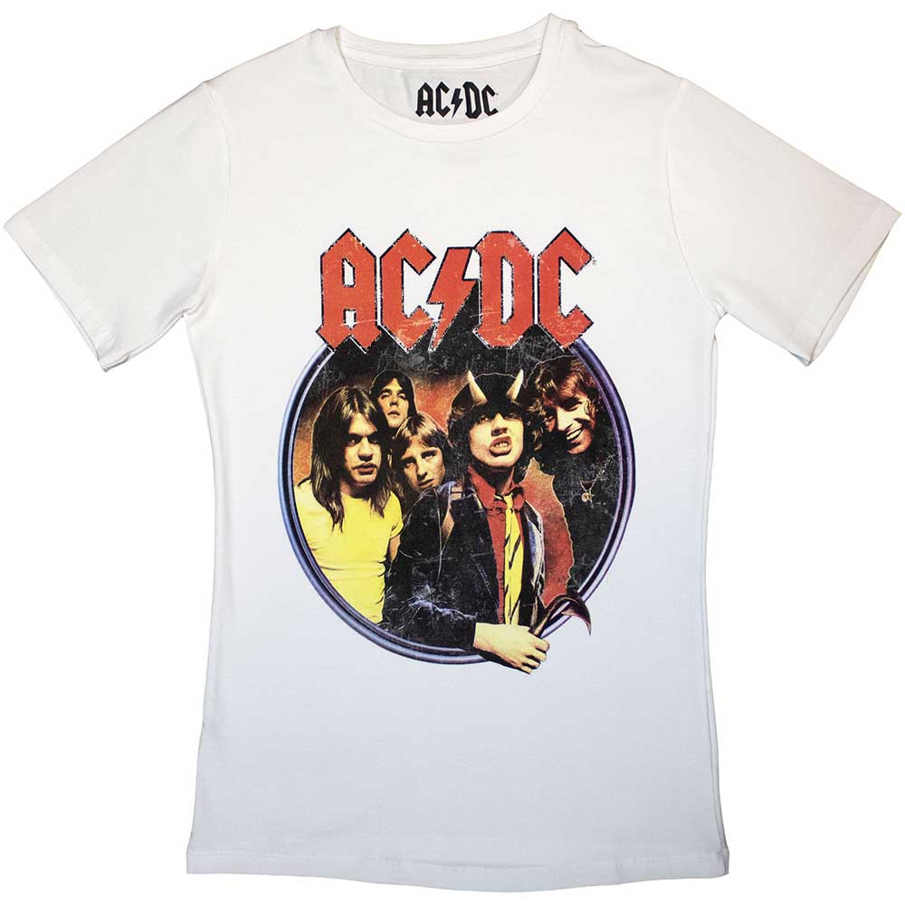 Tričko AC/DC - Highway To Hell Circle, Žena,Biela,XXL