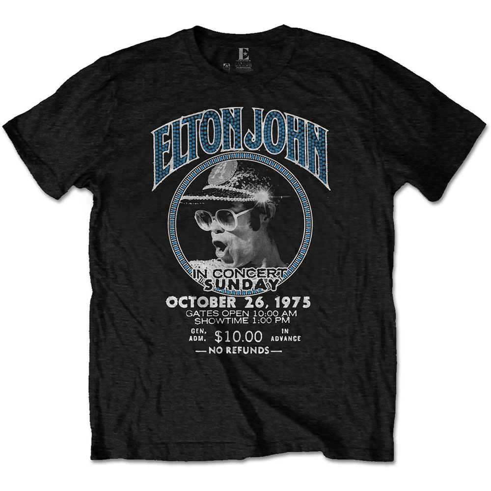 Tričko Elton John - Live In Concert, Unisex,Čierna,XL