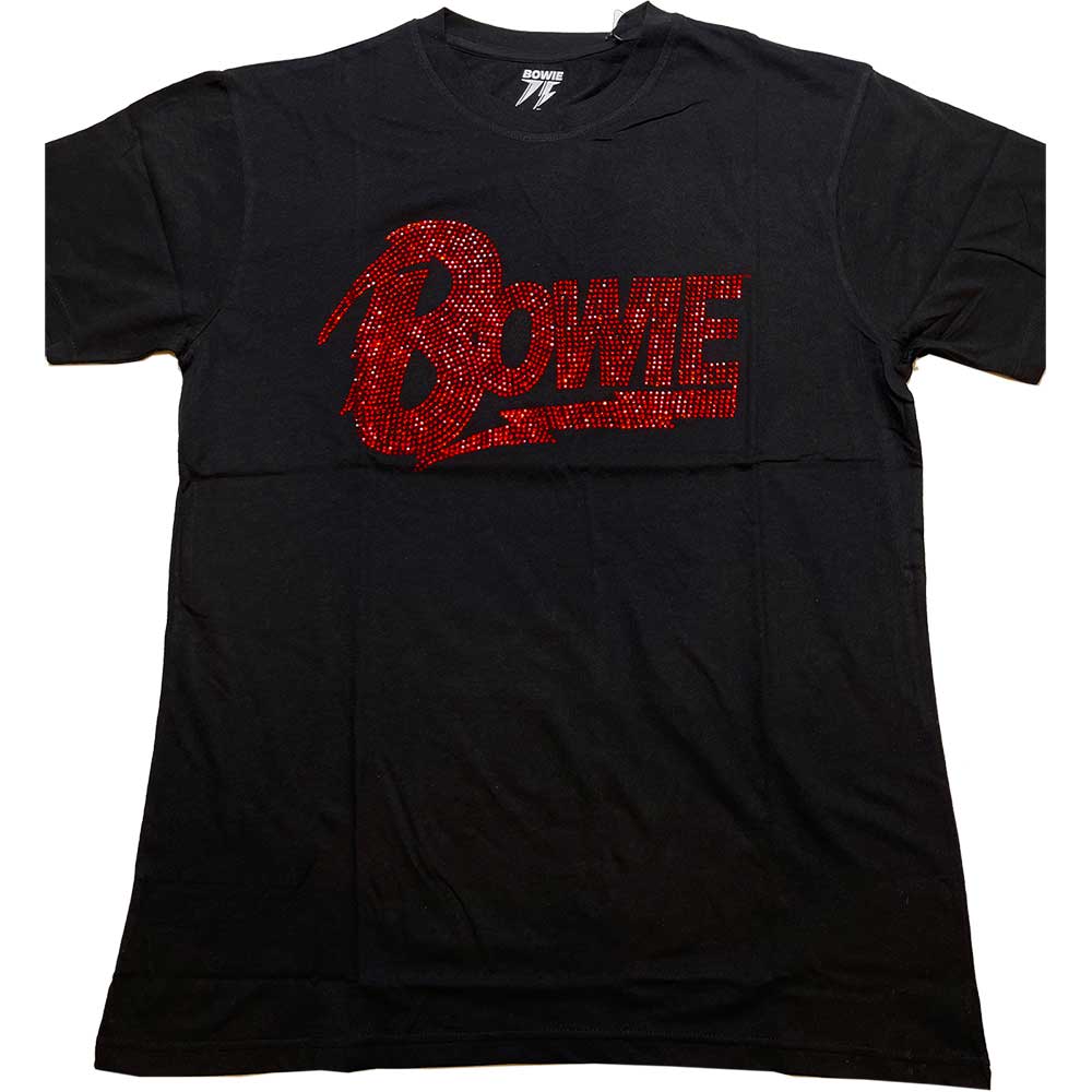 Tričko David Bowie - Logo, Unisex,Čierna,S