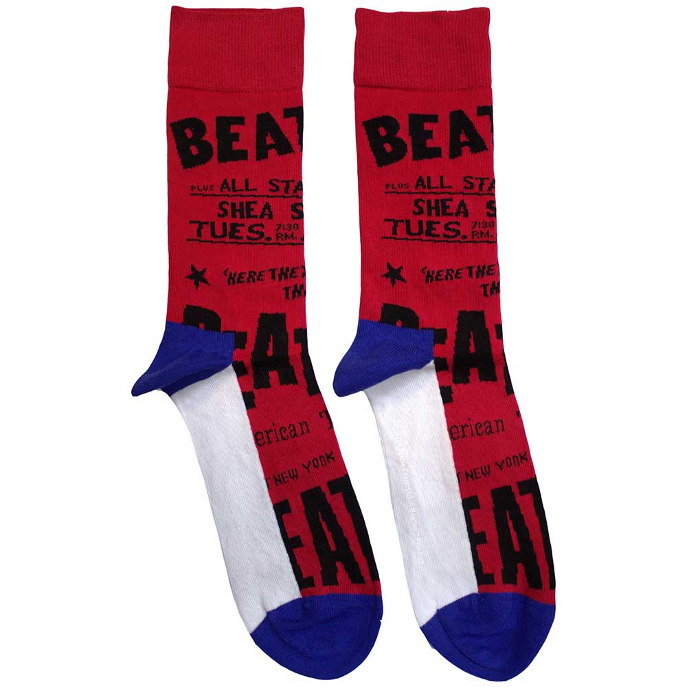 Ponožky The Beatles - USA, Unisex,Červená,UK 7 - 11