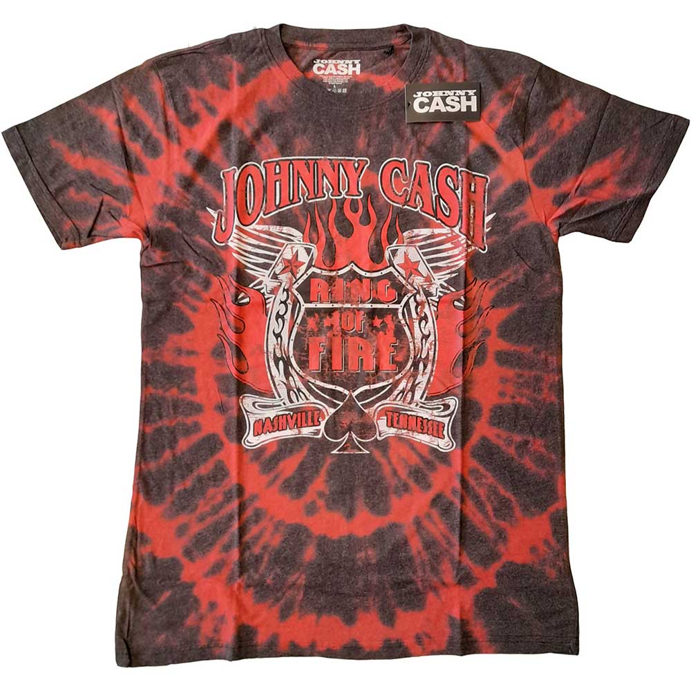 Tričko Johnny Cash - Ring of Fire, Unisex,Červená,XXL